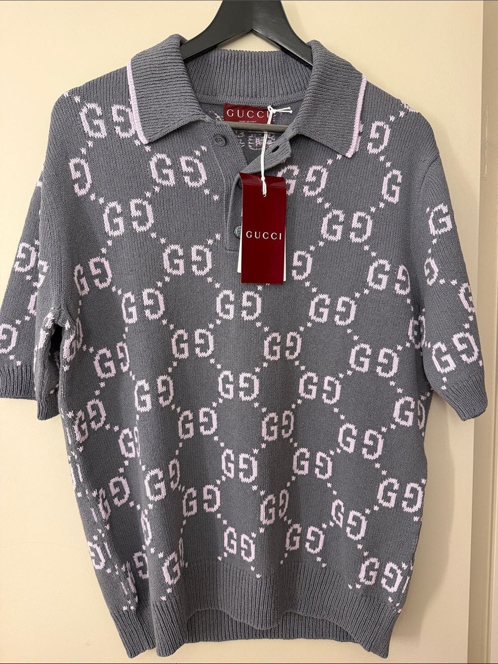 Gucci Men's Jacquard Polo Shirt L